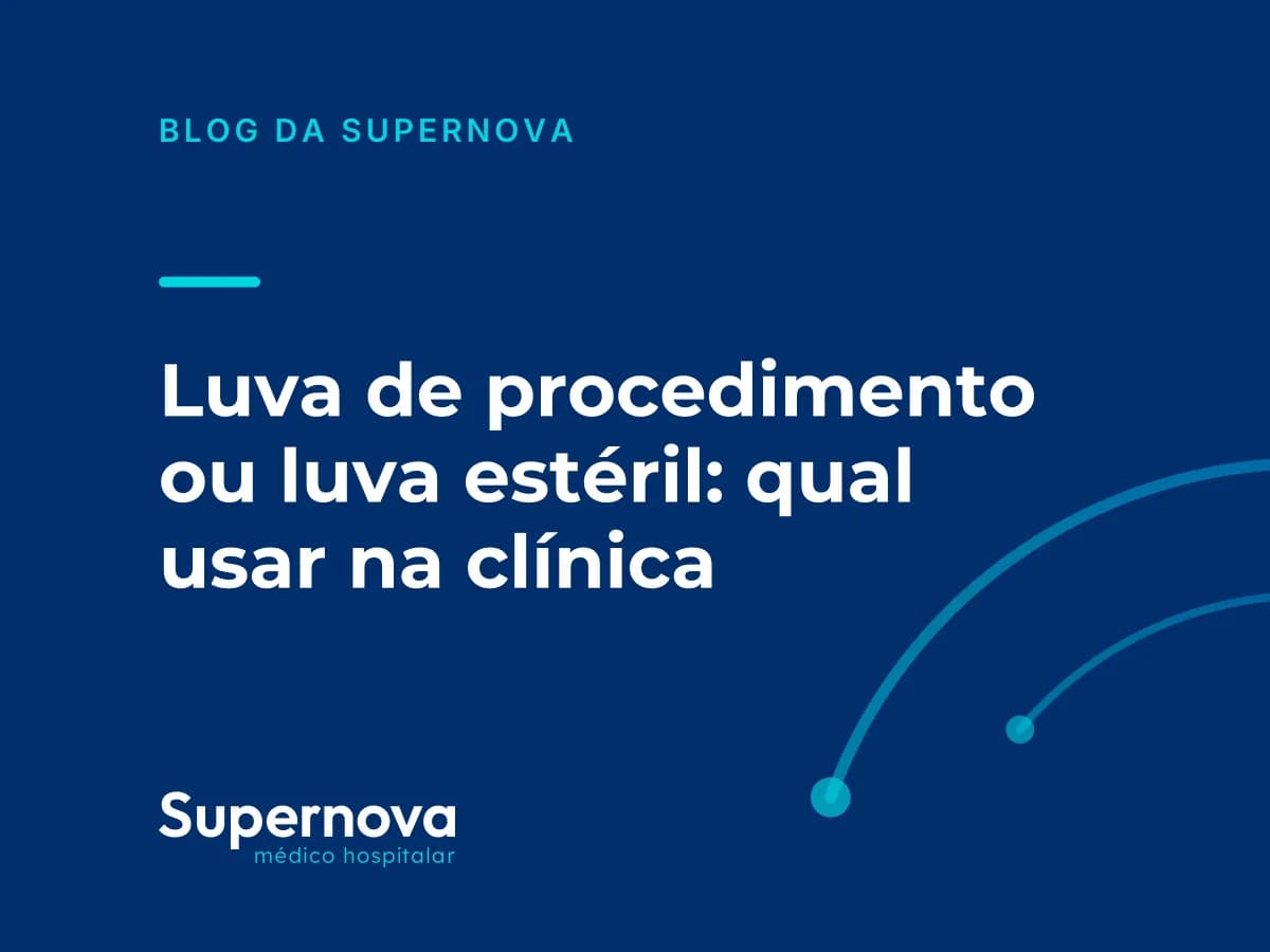 Arte da Supernova sobre luva de procedimento ou luva estéril na clínica