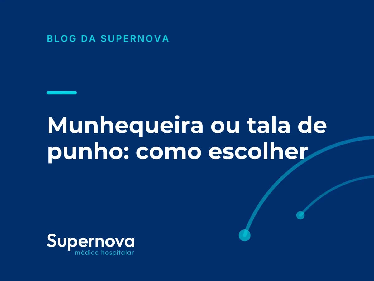 Arte da Supernova sobre como escolher entre munhequeira e tala de punho